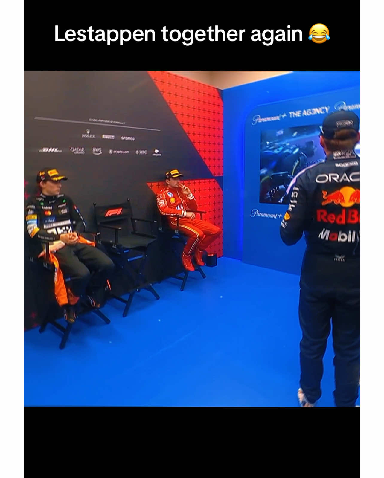 Charles and Max together again 🇶🇦 #f1 #fyp #formula1 #race #goviral #qatar #qatargp #maxverstappen #charlesleclerc #oscarpiastri #cooldownroom #lestappen #goviral #grandprix #win
