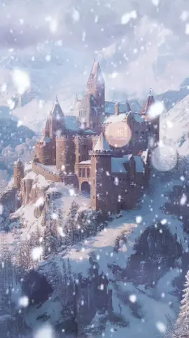 A wintry castle scene #winter #snow #castle #fyp 
