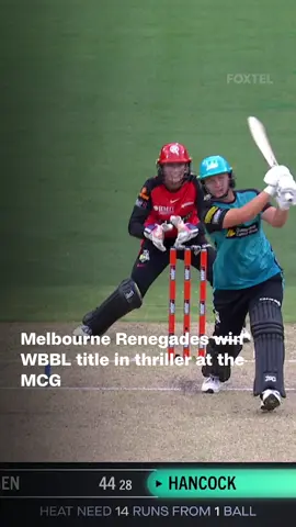Huge congratulations to the Melbourne Renegades on their first WBBL title! 🏆 #Cricket #WBBL #MelbourneRenegades #Foxtel