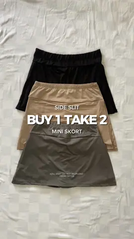 Buy 1 Take 2 Mini skort with side slit #miniskort #buy1take2 #buy1get2 #slitskirt #miniskirt #tiktokfinds 