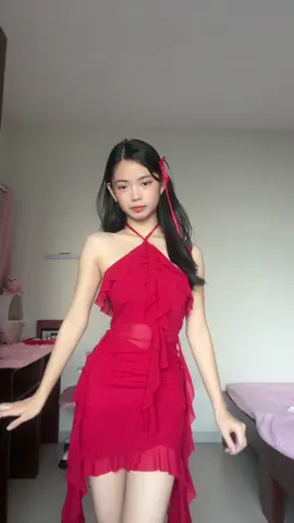 in someone’s favorite color 👀❤️ #fyp #foryou #dress #reddress #christmaspartyoutfitideas #red #ribbon 