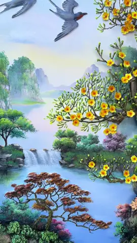 #xuhuongtiktok #dapvenghethuat #tranhvenghethuat🎨 em hoàn thiện tranh đắp vẽ hoa mai.