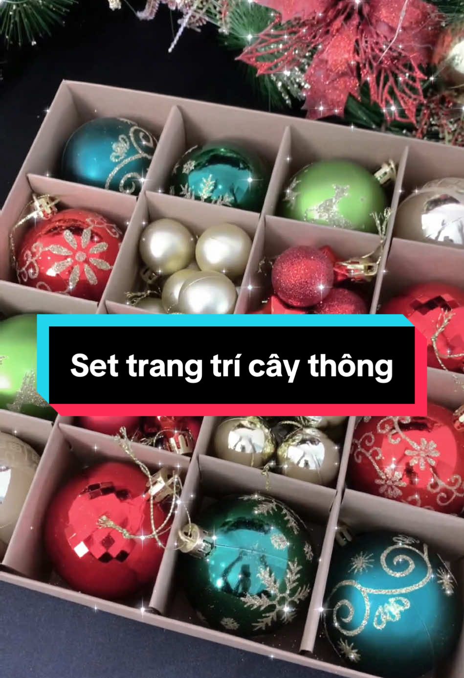 Set 44 trái châu trang trí cây thông Noel. #traichau #giangsinhvuive #noel #giangsinh 