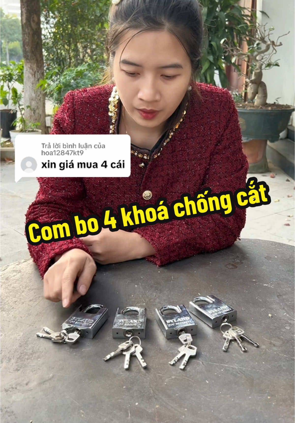 Trả lời @hoa12847kt9 Khóa chống cắt tiện lợi . com bo 4 ổ khóa chống cắt Treo cổng, treo cửa,#t#trinhlunglinh3k#khoachongtromk#khoak#khoachongcatk#khoacongk#khoacuak#khoacuathongminhx#xuhuong