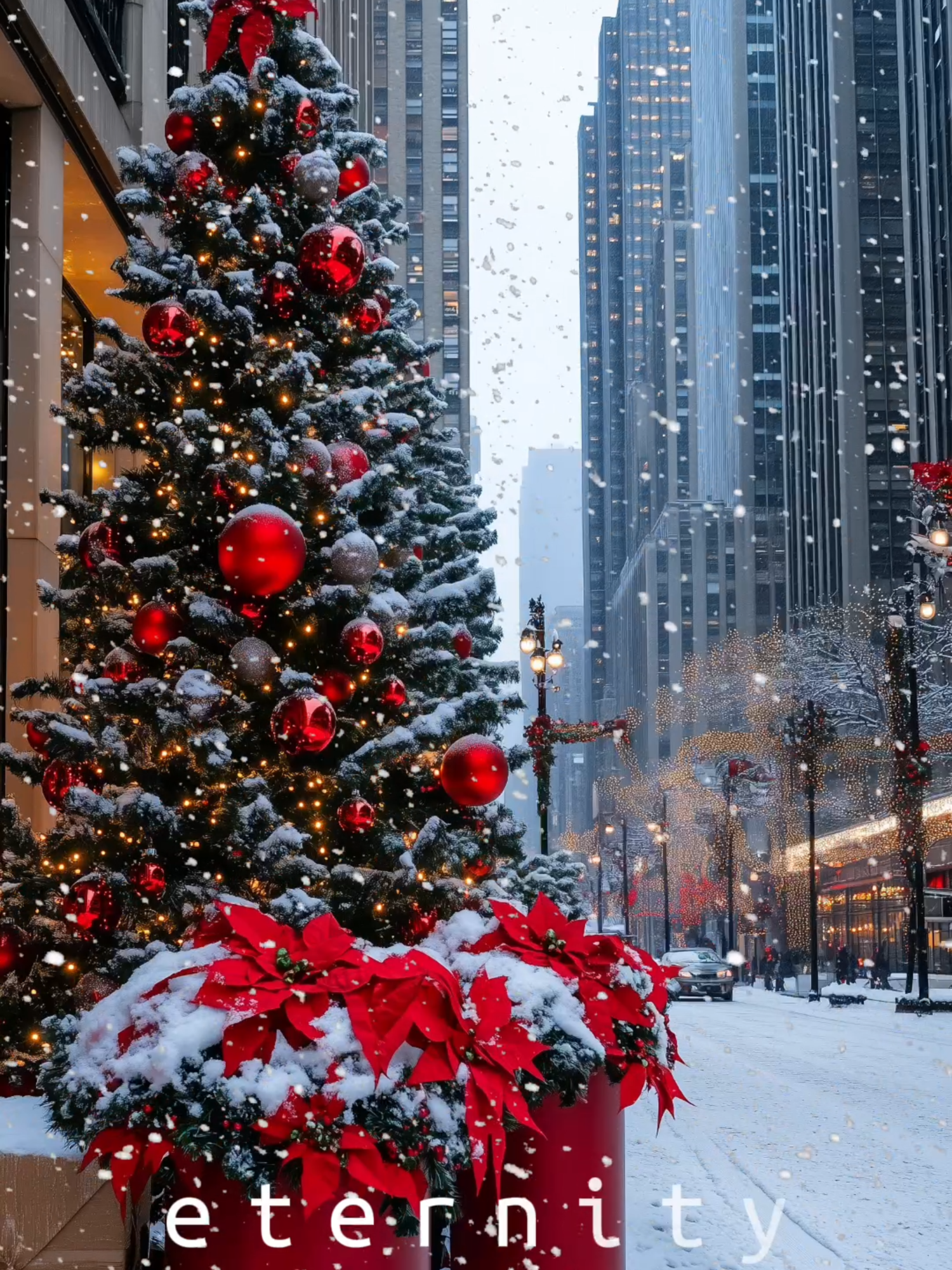 Christmas in the city 🏙️ 🎅🏼🌲🔔 #christmas #fyp #livewallpaper #cherishlife #xmastree