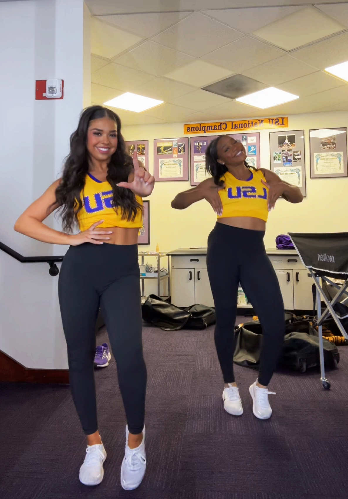 Football szn ➡️ BBALL SZN 🏀 Stickyyy @kayla🐄👧🏾🤠 Thanks for tagging us to do this @Bryce Trahan we love you 🥰 dc: @dylansmovin 😮‍💨 #sticky #stickydance #basketballseason #lsu #lsutigergirls #fyp 