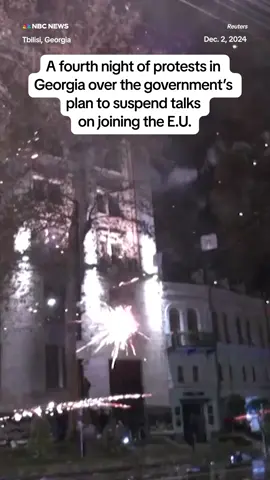 A fourth night of #protests took place in Georgia's capital #Tbilisi over the government's announcement to suspend talks on joining the European Union.