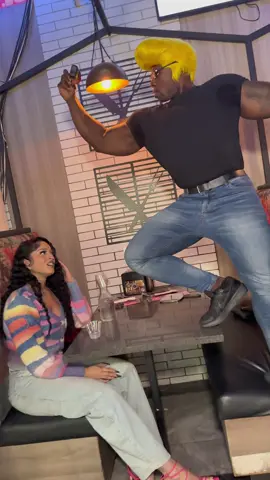 Johnny bravo goes on a date 😎 • 📍811 St Emanuel St Houston, TX  77003 • @omayzee  @thesydrich  @gottishtx  • • • #johnnybravo #restaurant #date #cosplay #dance 