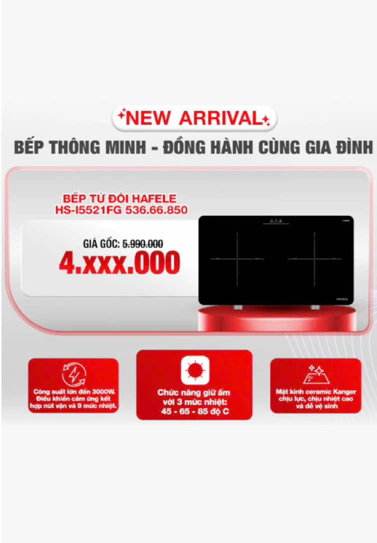 Bếp từ đôi Hafele HS-I5521FG 536.66.850 #hafele #beptu #bepthongminh 