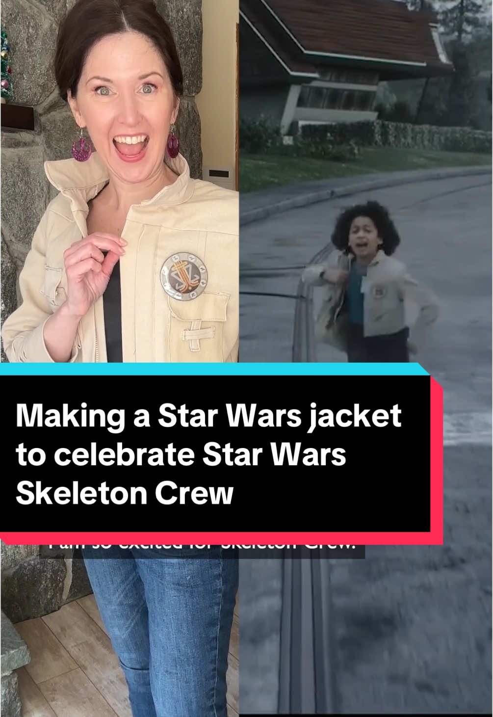 I combined all my favorite details from various #starwars jackets throughout the saga to make this look and it was just the thing to wear for this #skeletoncrew gift #unboxing from @Star Wars and @Disney+ 🙏 #sewing #starwarscosplay #starwarsdisneybound 