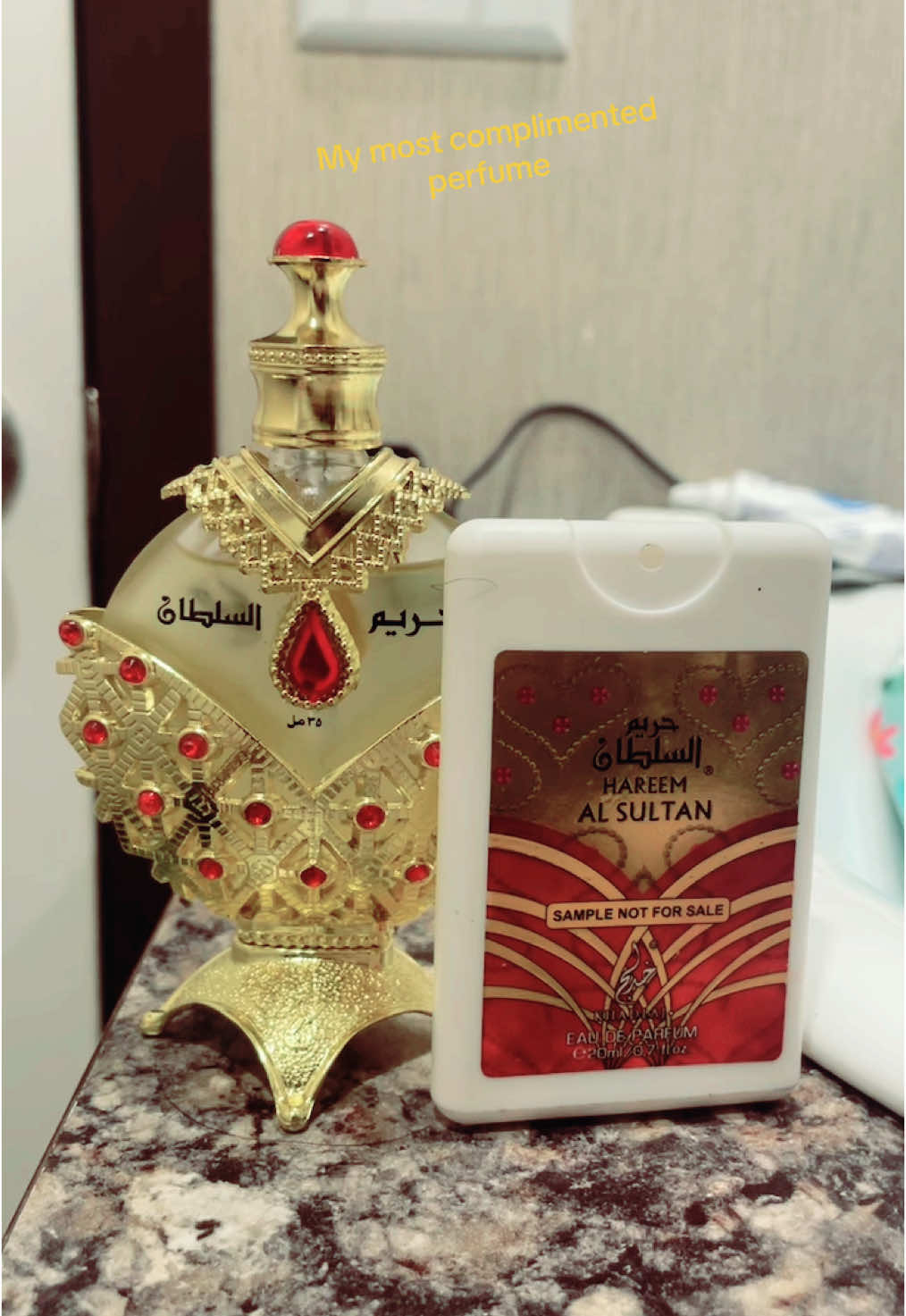 My most complimented perfume: Hareem Al Sultan  #creatorsearchinsights #mostcomplimentedperfume #hareemalsultan #perfume #perfumetiktok #perfumetok #fyp #foryoupage #teamwork #under10k #bodyoil 