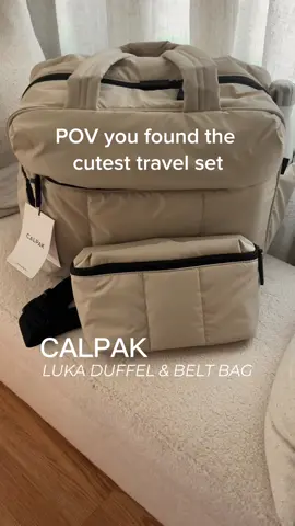 I just got the Calpak Luka Duffel and belt bag!! Such a cute and functional travel set! #lukaduffel#calpak#travel#travelessentials#packwithme