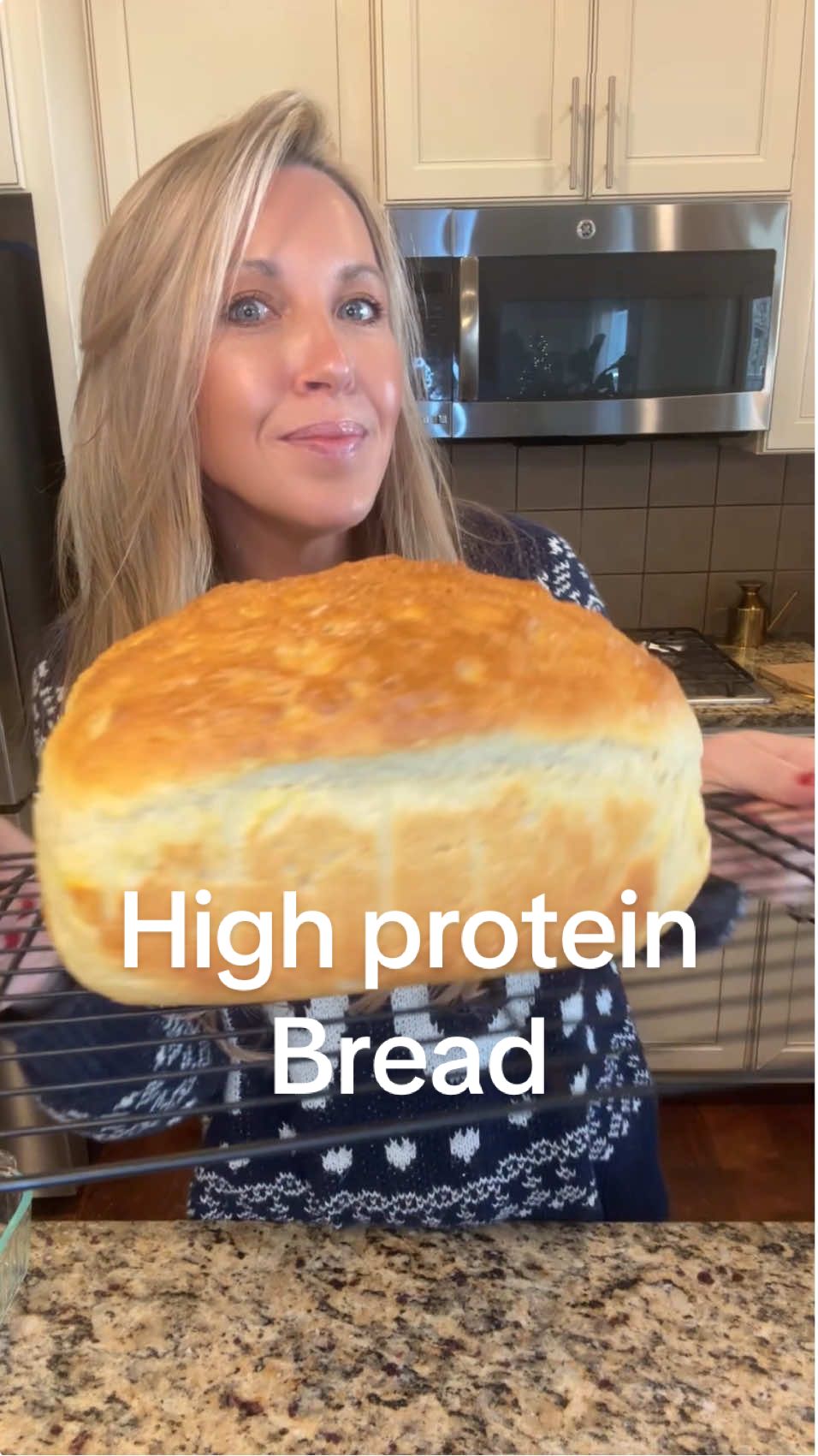 High protein no yeast homemade bread 3 1/4 cups bread flour, 1 &1/2 TBL baking powder, 1 tsp salt, 2TBL brown sugar. 1 cup milk 1 egg 1 cup vanilla greek yogurt 375 deg up to 60 min and cool completely!!!#healthyrecipes #highproteinsnack #breadtok #bread #homemadebread #recipesoftiktok #sandwich #athomecooking #holidayrecipe #EasyRecipe #EasyRecipes #BakeWithMe #creatorsearchinsights 