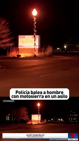 Un hombre fue abatido a tiros por la policía después de que supuestamente amenazara a residentes y al personal de una residencia de ancianos en St. Charles con una motosierra el domingo. #noticias #chainsaw #motosierra 