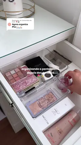 Respondendo a @Ester 🌷🪩 Agora quero comprar mais organizadores de acrílico 🥹 Organização  Penteadeira #penteadeira #makeup #organizadores #acrilico #fyyyyyy 