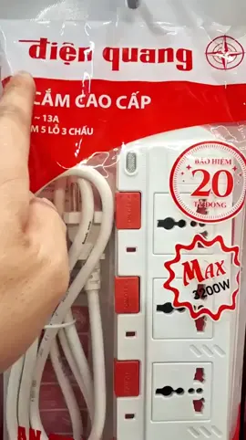 Ổ Cắm Điện Quang ĐQ ESK SM750SL - 5 Lỗ 3 Chấu Đa Năng Công Tắc Âm cho từng ổ dây dài 2m/5m - Chống giật nắp tre an toàn -  Chịu tải cao #haiphuong_18 #xuhuong #ocamdienquang #ocamdien #ocam5lo3chau #dienquang 