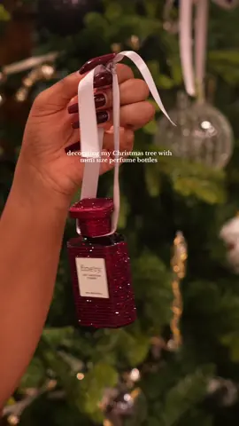 A perfume themed christmas tree using mini perfumes from my collection 🎄@fine’ry. @Kayali @House of Bō @AMOUAGE @Bella Aura Skincare 