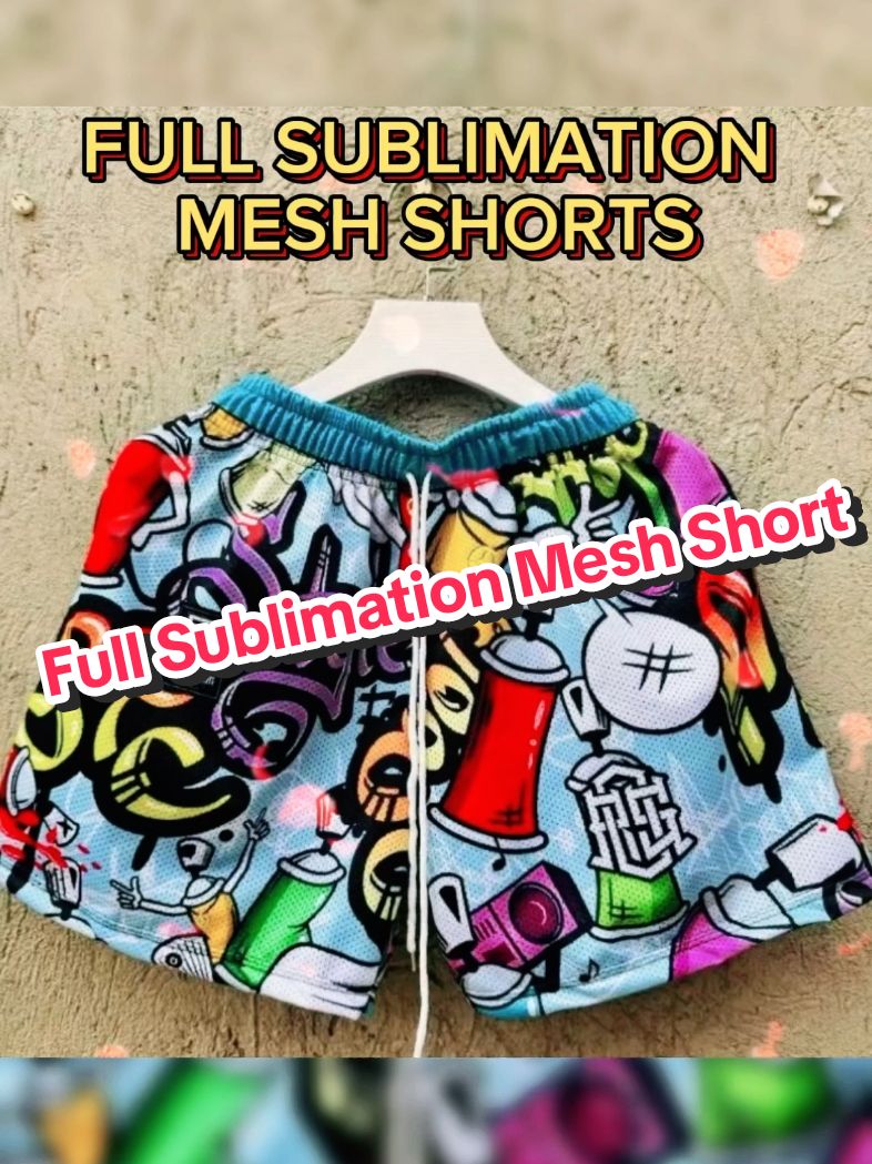 MESH SHORTS UNISEX FULL SUBLIMATION with 2 POCKETS UNISEX #meshshort #unisex #fullsublimation #highquality #trending 