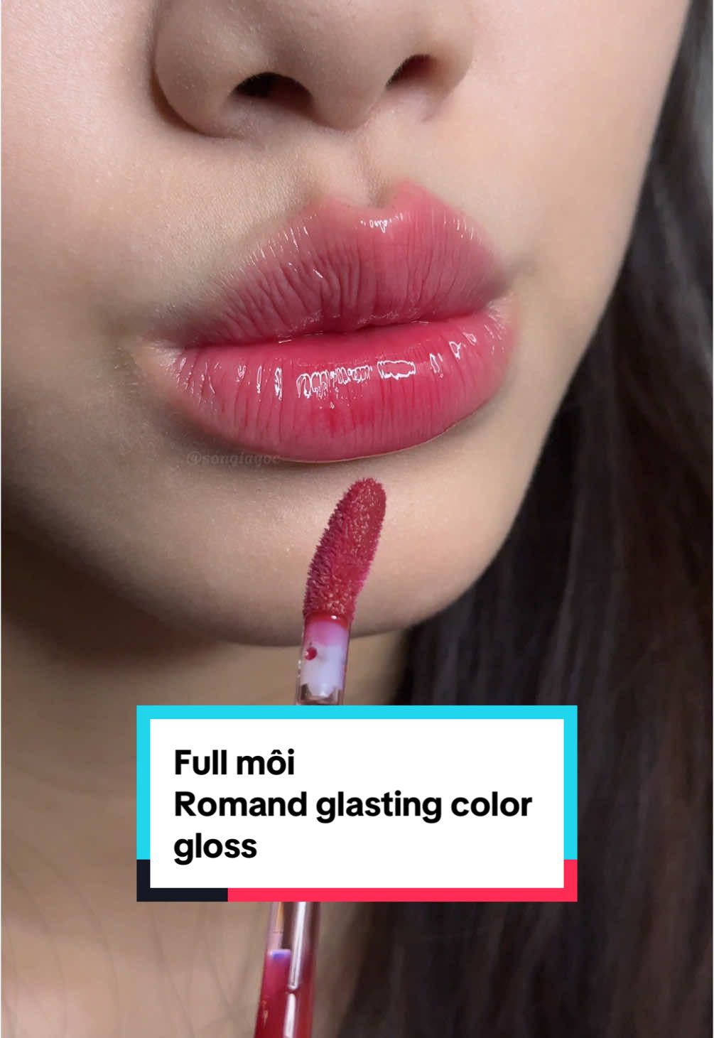 Full môi Romand glasting color gloss!!  #songiagoc #romand #romandgloss #colorgloss #gloss03 