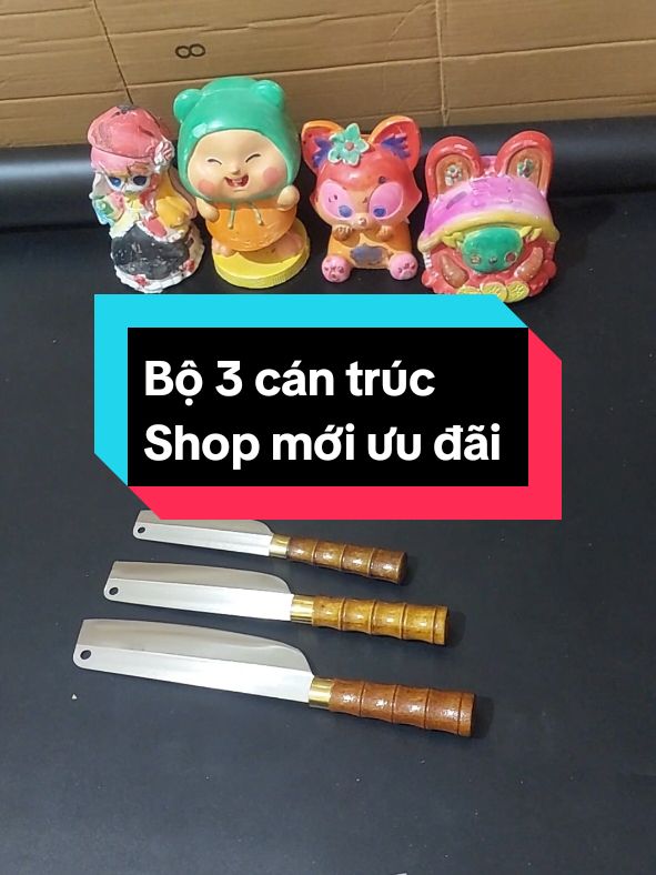 Bộ 3 dao thái thép không rỉ rỉ cán trúc  #daobeponvin #daotheptrangkhonggi #bodaobep #bodao #daothepnhat 