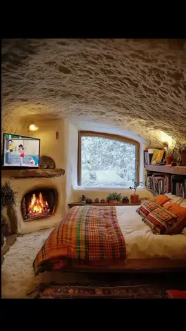 heavy snowfall in bedroom a quality cabin night pure cozy vibes and bedroom #fyp #strongwinds #cazyvibes 