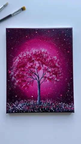A tree born from stardust… 🌸 What’s your first thought? ✨🌌 . . . . . . . . . . . . . . . . . . . . . . . . . . . . . . . . . . . . . . . . . #easyart #creative #artworks #stardust #paintingideas #christmasgift #christmasideas #art #rewards #artistoftiktok #artok #fypagetiktok #foryou❤️ #fypages #christmastiktok #canvaspaintings #acrylicpaintings #landscapepainter #trees #howtopaint #abminiart 