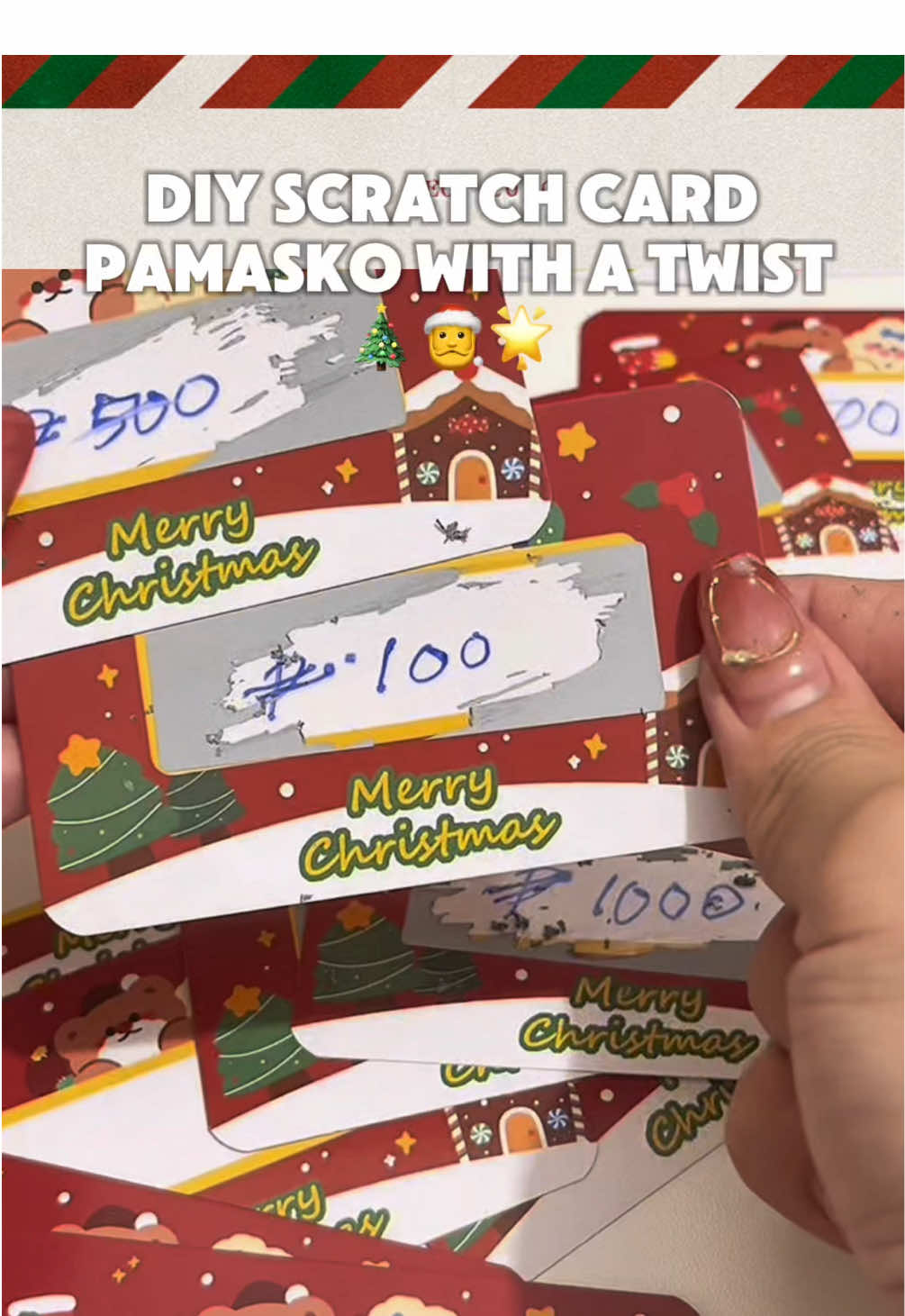 20Pcs Christmas 🎄Reward Scratch Card ! Paswertehan na lang kung magkano nakalagay😄 #christmas #product #tiktokshopfinds #cards #DIY #scratchcard #christmascard 