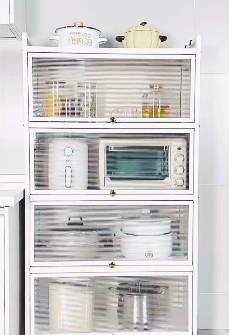 Kitchen Rack Multi-Function Dustproof Storage Cabinets with Stainless Steel Enclosed Rack Organizer 🔗 https://s.shopee.ph/2qDqOEUE1V ##storage##furniture##tiktokmademebuy##tiktokproducts##homedecor##homeimprovement##homeorganization