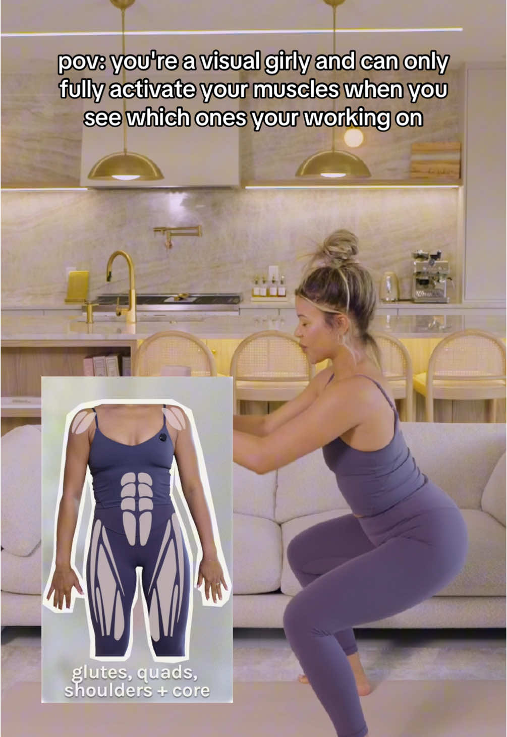 Anyone else? 👀 One of my favorite things about my 20-10-5 series is that with each exercise you don’t just get an audible description of the exercise (me guiding you through it), you also get a visual of what exact muscles are working so you have a better mind-body connection.  Those who have tried it know that it’s just like having me right there in your living room with you, pressing on the muscles that need to feel the contraction.  You’ll love how not only how effective this style of training is, but also how it elevates your awareness of your body and the slow pace at which we take these workouts remind you that it’s not about speed or intensity, it’s about being intentional. Try volume 1 on YouTube (20 mins cardio, 10 mins strength, 5 mins deep core) Do volume 2 (with a greater strength & deep core focus) on GWJ home App (20 mins strength, 10 mins deep core, 5 mins cardio) What do you think? Will this be your new favorite way to train with dumbbells 👀 #muscleactivation #dumbbellworkout #strengthtraining #workoutmotivation 