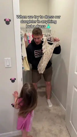 She HATES everything but dresses 🥲🤣 #funny #dad #parents #comedy #family #dad #mom 