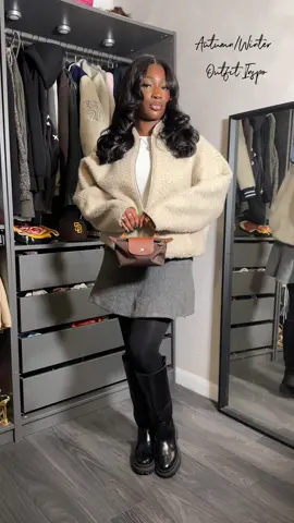 Soft Girl Outfit… bring back cute skater skirts 😊😊 Jacket: Zara Basic White tee: @H&M  Skirt: @RESERVED  Boots: @H&M  Bag: @Longchamp  #autumn #winterfashion #outfitinspo #charissaakinfenwa #fashiontiktok #capsulewardrobe #fashiontips #basic #styling 