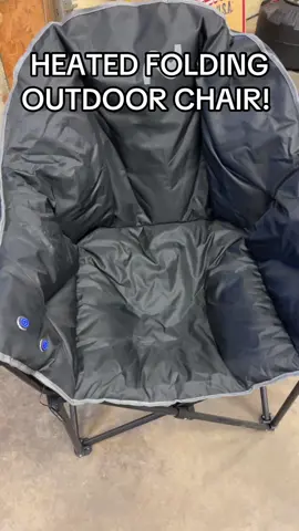 Heated folding outdoor chair that is oversized. Has push button control with different heat levels. Folds up and comes with a pack for easy carrying. Must have for camping, sports and any outdoor activities! #chair #heatedchair #soccermom #footballmom #tiktokshop #holidayhaul #christmas #fyp @LILYPELLE 