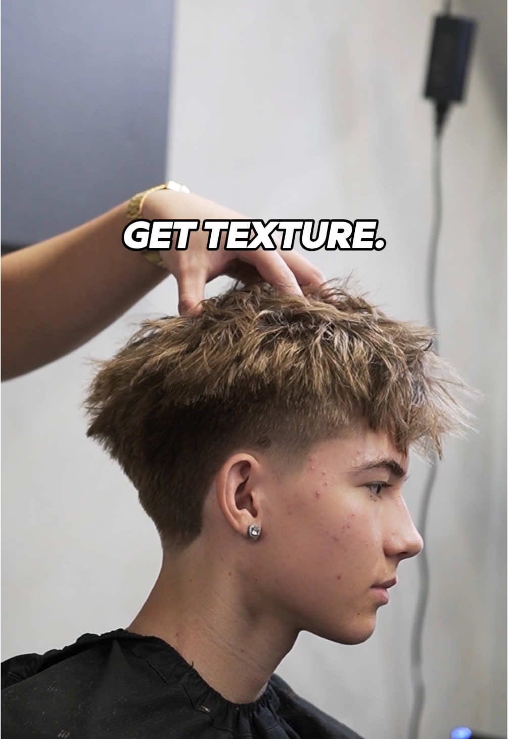 Ask your barber to texturize your hair if you want that messy textured look! #fyp #hair #haircut #texturedhair #messyhair #blowout #yyc #barber #haircuttransformation 