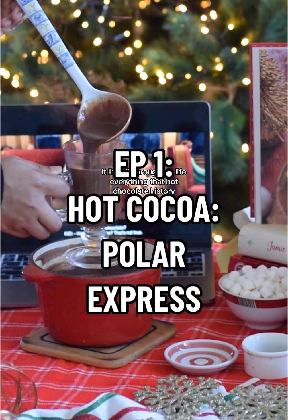 Replying to @billionairecookies Episode 1: Hot Cocoa - Polar Express  this one was a wild card entry cause i watched the film 2-3 years ago and fell in love with the hot chocolate scene on the train.  INGREDIENTS - 2 cups milk 1/2 cup water 1/2 cup cocoa powder unsweetened 2 tbsp condensed milk 1/2 cup dark chocolate chips 1 tbsp vanilla Pinch of salt 1/2 cup heavy cream To serve Spray can whipped cream Mini marshmallows METHOD - 🍫 In a sauce pot on medium heat add the milk, water, cocoa powder, sugar, salt, vanilla and whisk until smooth. 🍫Once it is combined and beginning to bubble on the sides, add the dark chocolate and whisk together. Add the heavy cream and bring to a boil. 🍫Reduce the heat and let it simmer for 2 minutes. Take off the heat and pour into Christmas mugs/glasses. This stuff is hot so be careful. 🍫Top with whipped cream, mini marshmallows and serve while its hot. Follow along for episode 2🎁 #christmas #christmastiktok #christmastok #christmasrecipe #christmascountdown #christmasgift #christmasmovies #christmasrecipe #christmasvibes #hotchocolate #hotcocoa #hotchocolaterecipe #hotcocoaseason #hotchocolateseason #FoodTok #Recipe #recipesoftiktok #series #cozylittlechristmas  Christmas movies Christmas TikTok Christmas countdown  Christmas recipes Christmas decorations  Christmas vibes  Food tok  Food TikTok Hot chocolate recipe Hot chocolate  Hot cocoa  Hot cocoa recipe Polar express  Cozy Christmas 
