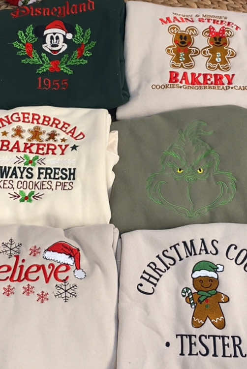 Get your Christmas sweatshirt right noww 🎁✨ #embroidery #sweatshirt #christmas #xmas #christmassweatshirt #embroideredsweatshirt #embroiderydesign #embroideredclothing 