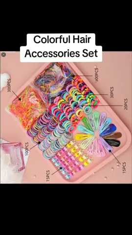 1110pcs, 875pcs & 780pcs Girl Hair Rope Bangs Star Hairpins Elastic Hair Ties Children Braiding Gift Colorful Hair Accessories Set