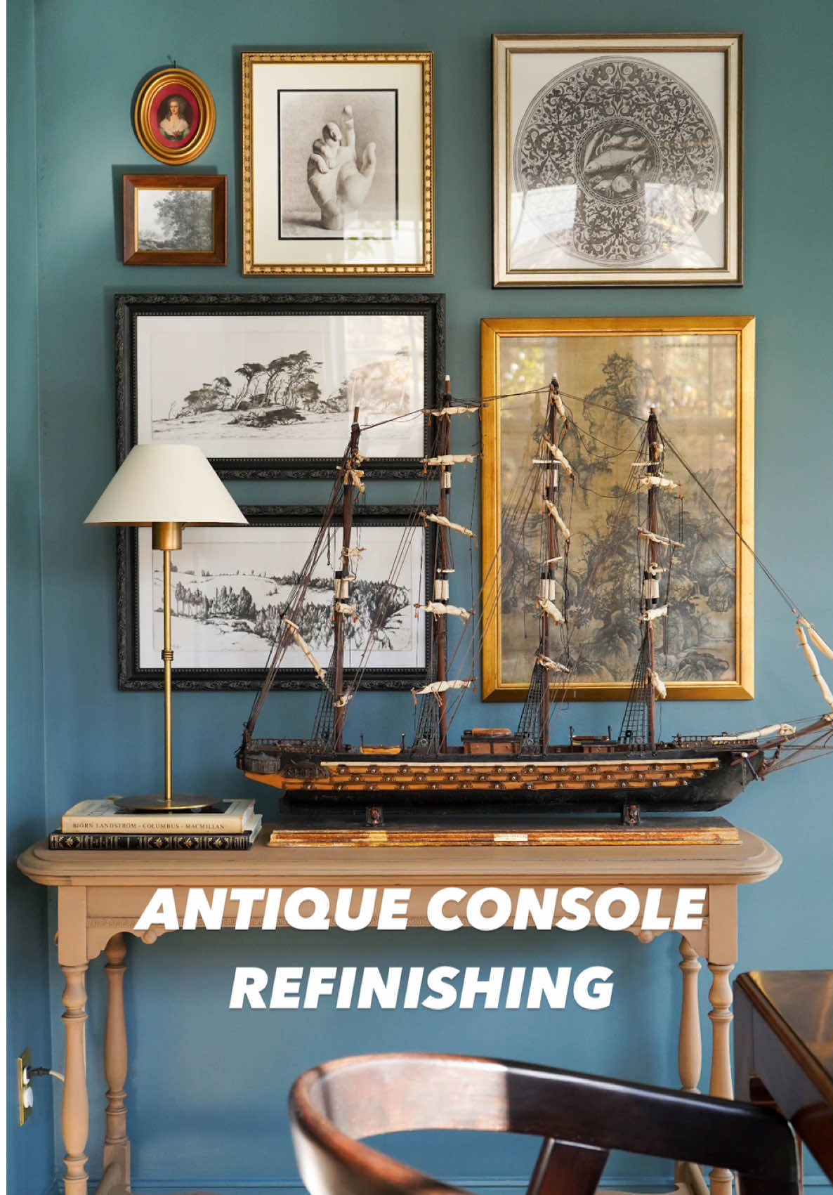 10/10 would recommend paint washing but would NOT recommend oven cleaner 😆 Used some really cool sanding blocks to get into the cracks. Paint washing ratio: 2 parts water 1 part Toffee Crunch by Behr 1 part Roasted Squash by Behr #furniturerefinishing #paintwash