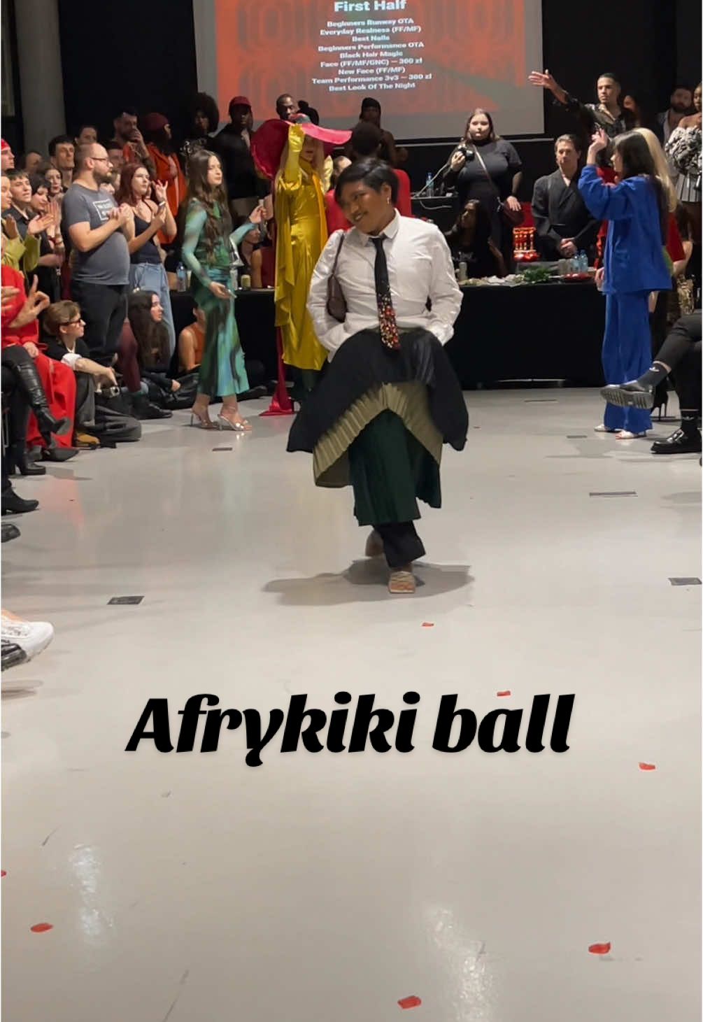 Walked and got my 10s for Best Look of the Night Afrykiki Ball, Warsaw. Inspired by Thebe Magugu and the La Sape, I created this whole ensemble  #fashiondesigner #ballroomscene 