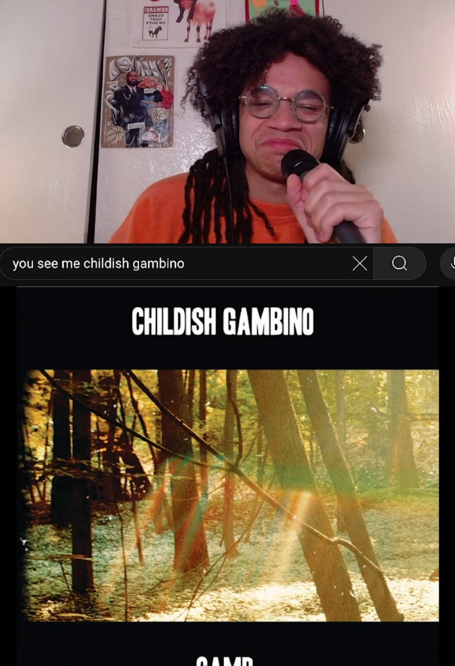 FULL VIDEO UP ON TOUYUBE NOW CLINK IN BIOGRAPHY its my first ever lmk if yall want more #hiphop #react #greenscreen #childishgambino #ranking #youtube 