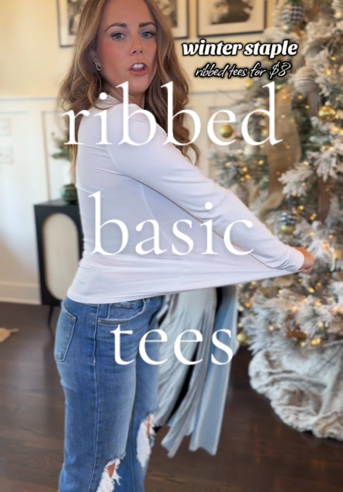 These are such good basics for under cardigans, vests, and jackets this fall and winter- and for such a great price!!! Stretchy and incredible quality- i wear them wayyyy too much 🤪✨☁️ #winterfashion #closetstaple #basic #ribbedtee #stretchy #momfashion #momlife #momstyle #millenial #millenials #OOTD #outfitinspo #basic 