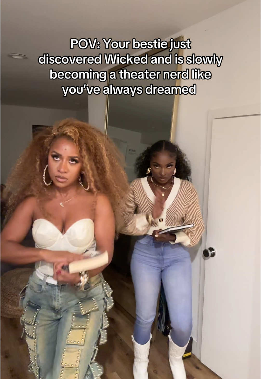 I’ve been trying to convince her for the past few years lol my dream is coming true! Any new theater nerd converts? Lol #wicked #arianagrande #cynthiaerivo #whatisthisfeeling #choreography #loathing #bestiegoals @Jazmine Robinson 