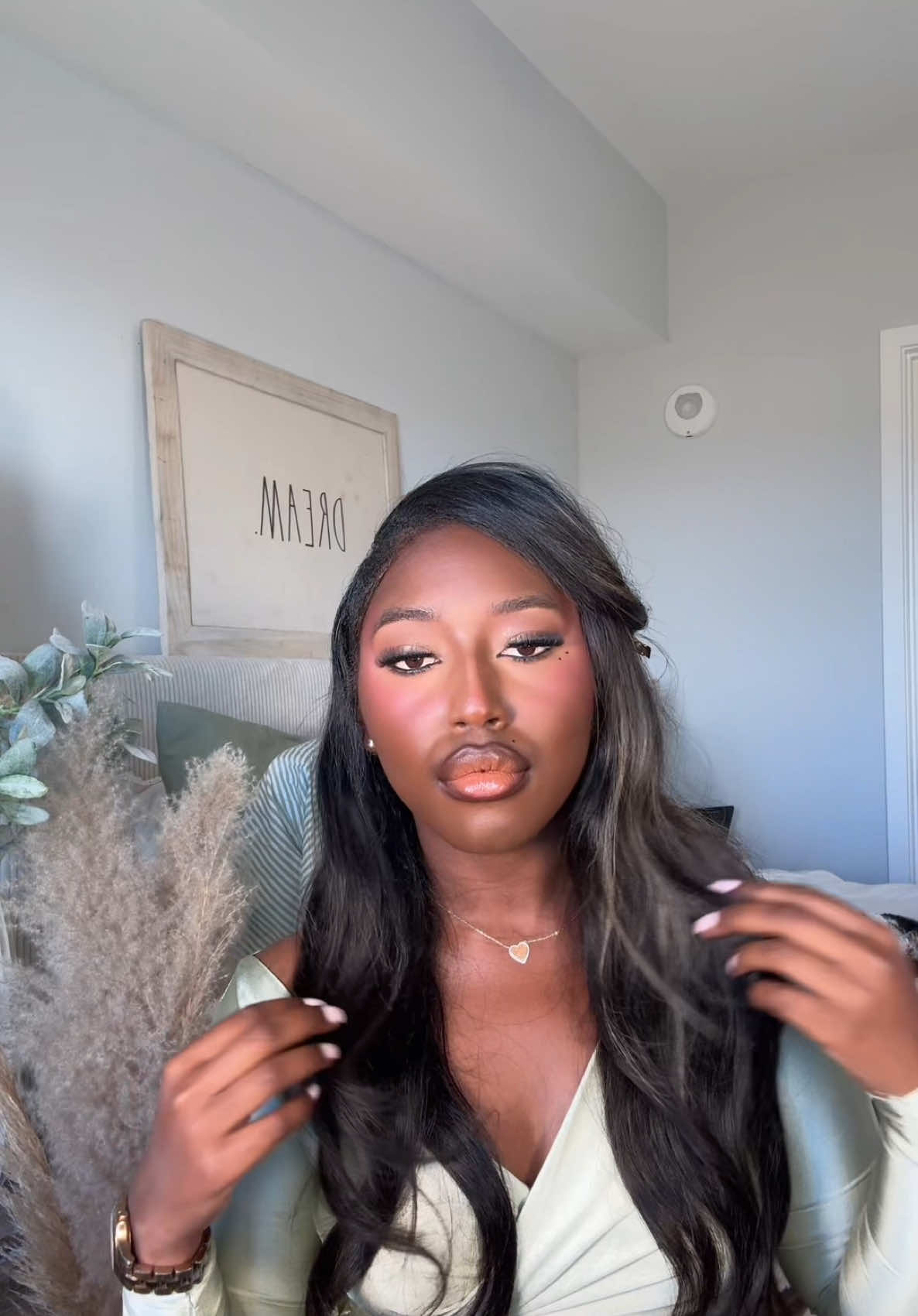 berry blush @Saie #blackgirlmakeup #blackgirlmakeuptutorial #darkskingirl 