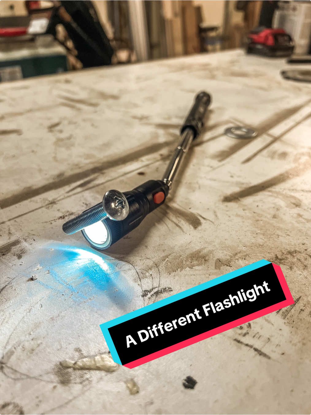 Perfect gift or stocking stuffer. This isn’t just an average flashlight. This one will extend, has a flexible top, and a magnetic tip to help you reach those bolts we all drop #flashlight #light #tools #giftidea #spotlightfinds #giftideas #gift #fallfinds #tiktokcybermonday #cybermonday #christmas #christmasgift 