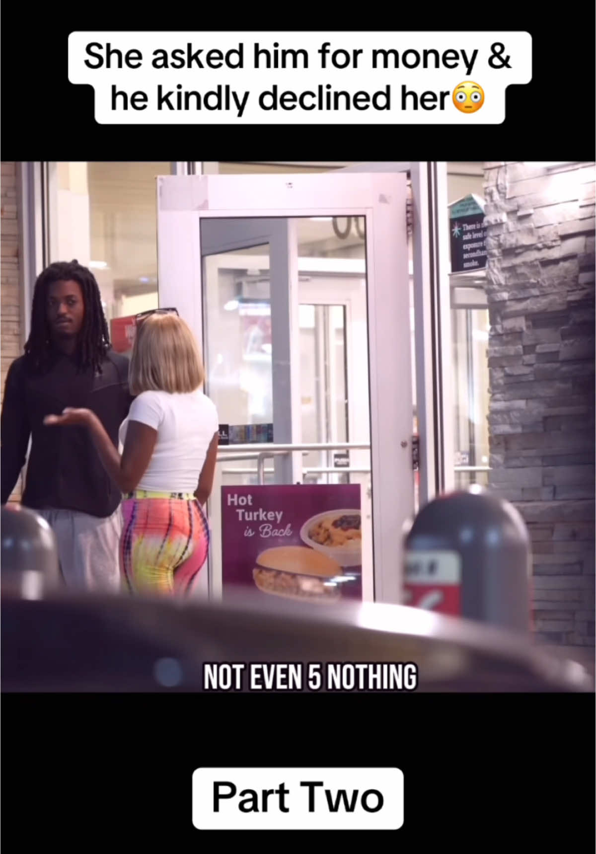 He kindly declined her😳 #fypシ #viralvideo #gasstation #money #lifewnini 
