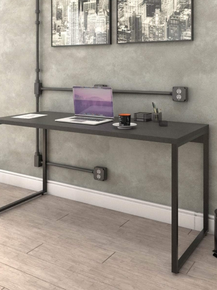 Escrivaninha Trevalla Kuadra Me150-E10 Industrial 150cm Preto Onix #escritorio 