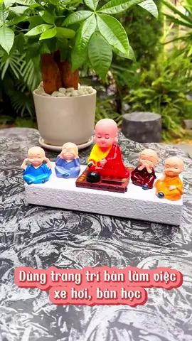 Set sư thầy gõ mõ tụng kinh trang trí bàn làm việc, xe hơi,... #vansutuyduyen #trending #chudaibi #phatphapnhiemmau #phongthuy #phatphap 