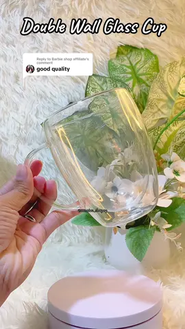 Replying to @Barbie shop affiliate yes miii ganda talaga ng quality ng mug nayan at may available na sizes pa jn ng double wall glass cup jn kaya CHECK OUT NA💚  #doublewallglass #mug #cups #heatresistant 