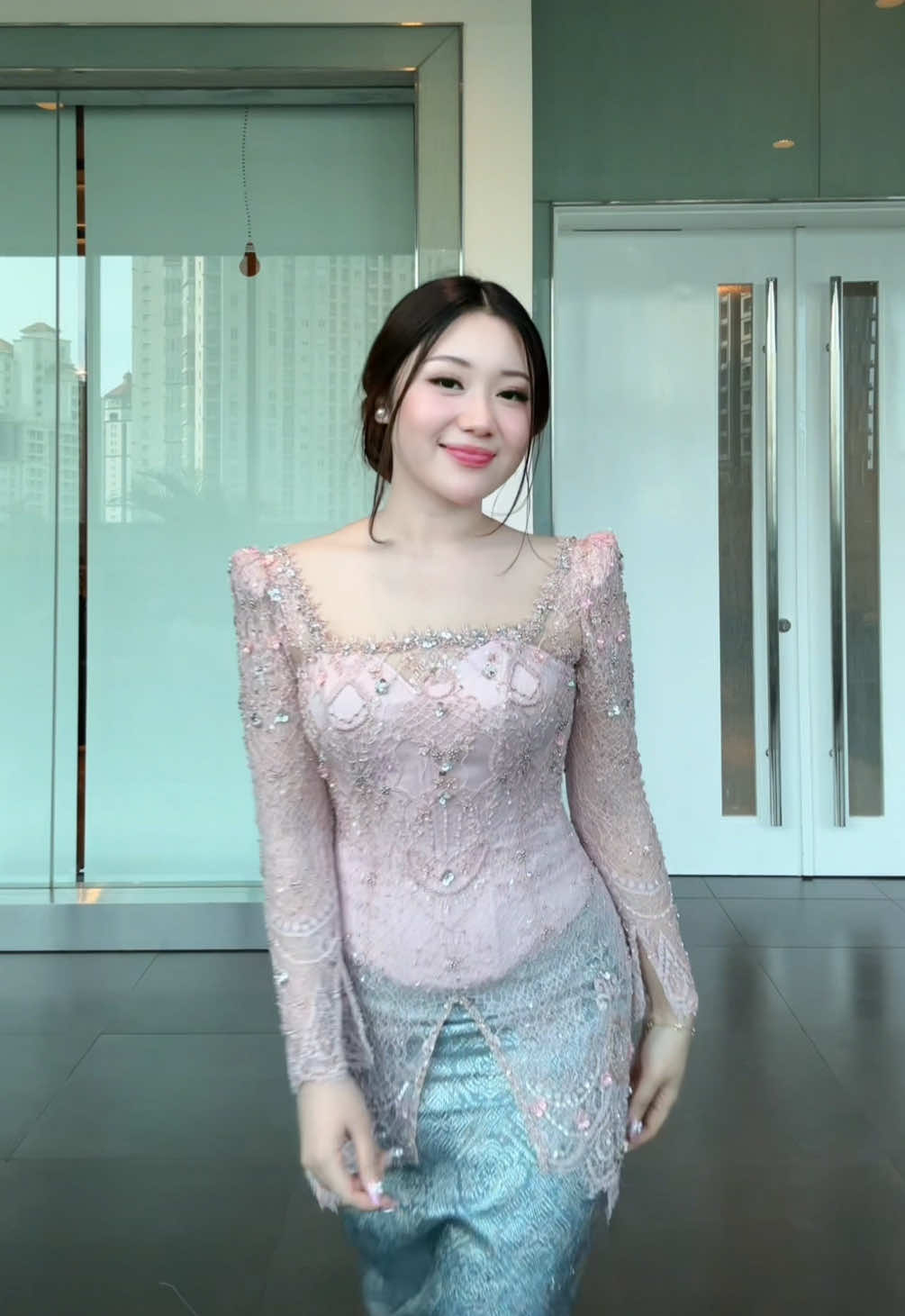 Kebaya inspired by Glinda 🫧⭐️ with a lil ♡ on the middle!  #graduation 