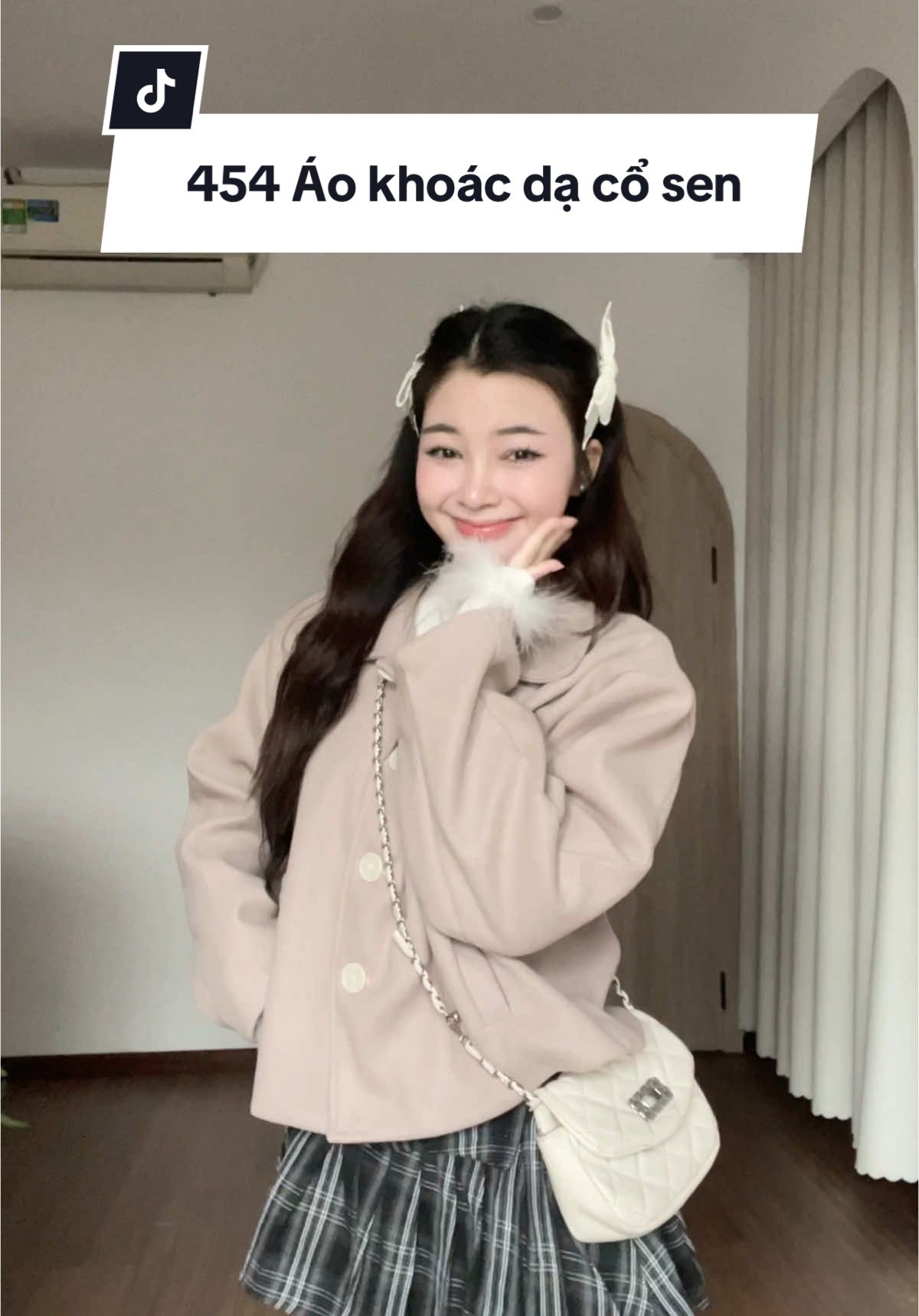 Áo khoác dạ cổ sen @Miho #reviewquanao #fyp #goclamdep #aokhoac #aokhoacda #mixandmatch #thudong 