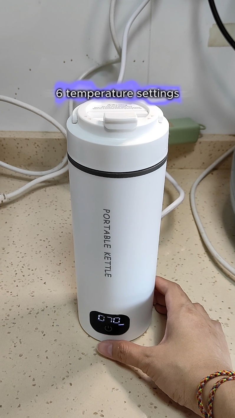 New Portable Electric Kettle Water Boiler Stainless Steel Travel Cup Smart for Heating Water/Milk/Coffee/Tea#tiktokshopsgsale #sgbrandweek #fyp #weeklywedrush #createtowin 